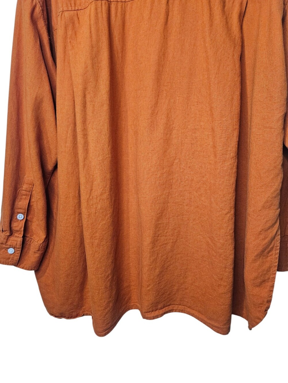 Madewell The Linen-Blend Oversized Shirt in burnt orange XL - Picture 10 of 15